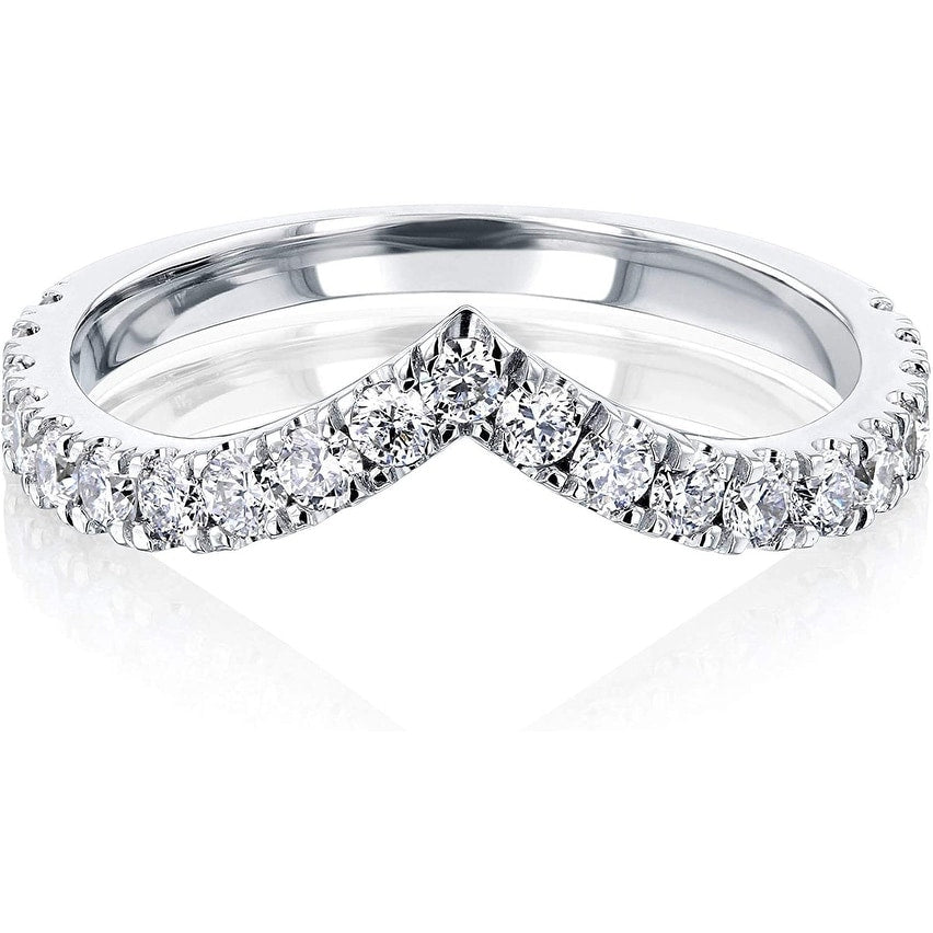 Annello By Kobelli Chevron Point Diamond Ring Gh I