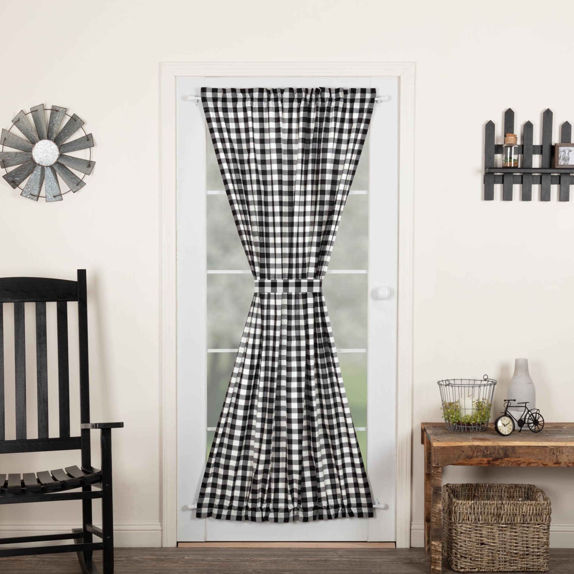 Vhc Brands Farmhouse Annie Buffalo Checkered Cotton Door Panel Curtains