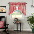 Vhc Annie Buffalo Check Farmhouse White Black Cotton Ruffling Prairie Kitchen Swag Curtain Pair With Rod Pocket