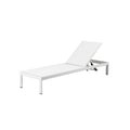 Anodized Aluminum Modern Patio Lounger In White