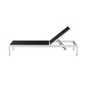 Anodized Aluminum Modern Patio Lounger In White And Black