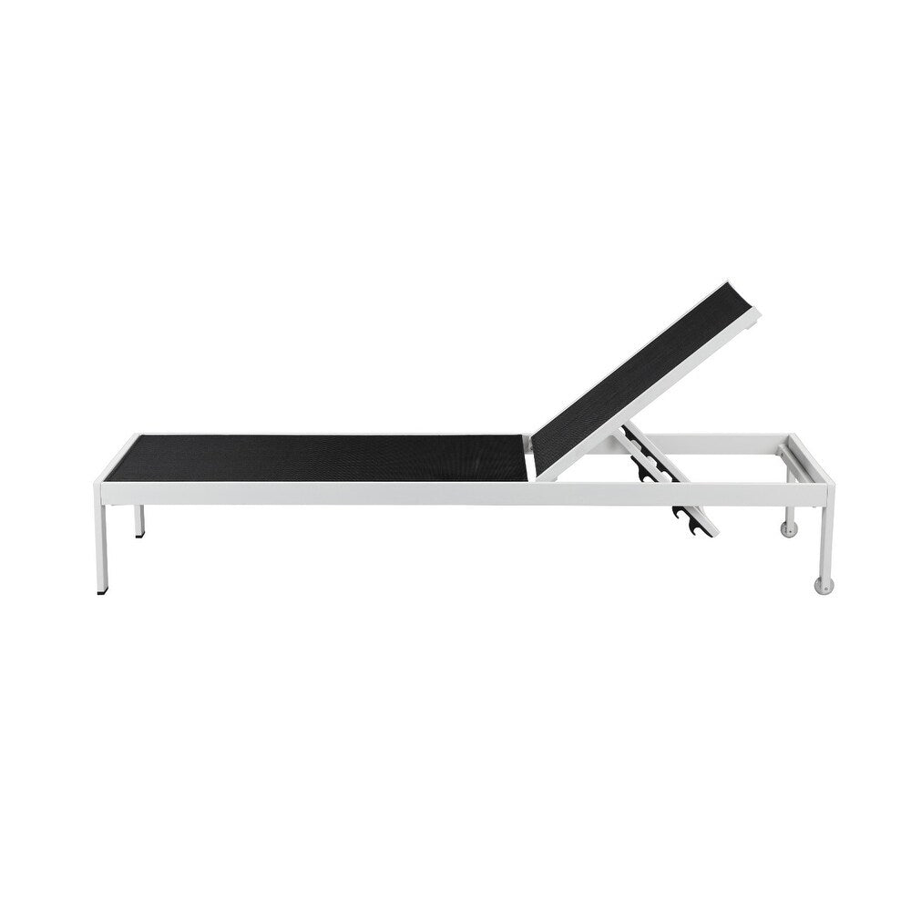 Anodized Aluminum Modern Patio Lounger In White And Black