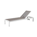 Anodized Aluminum Modern Patio Lounger In White And Gray