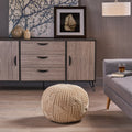 Anouk Knitted Cotton Pouf By Christopher Knight Home
