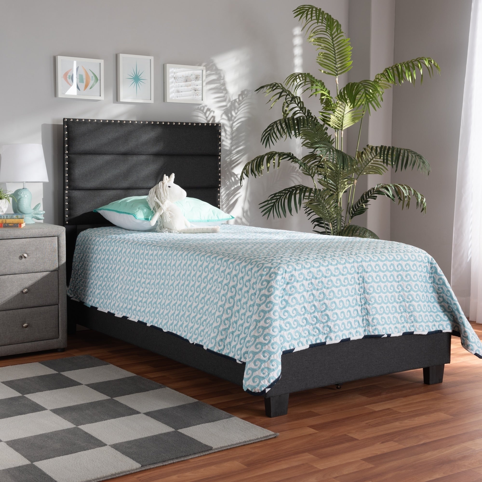 Ansa Modern And Contemporary Fabric Upholstered Bed