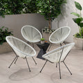 Anson Outdoor Hammock Weave Chair With Steel Frame Set Of 4 By Christopher Knight Home