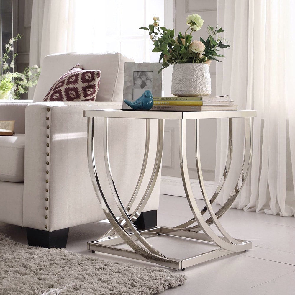 Anson Steel Arch Curved Sculptural Modern End Table By Inspire Q Bold