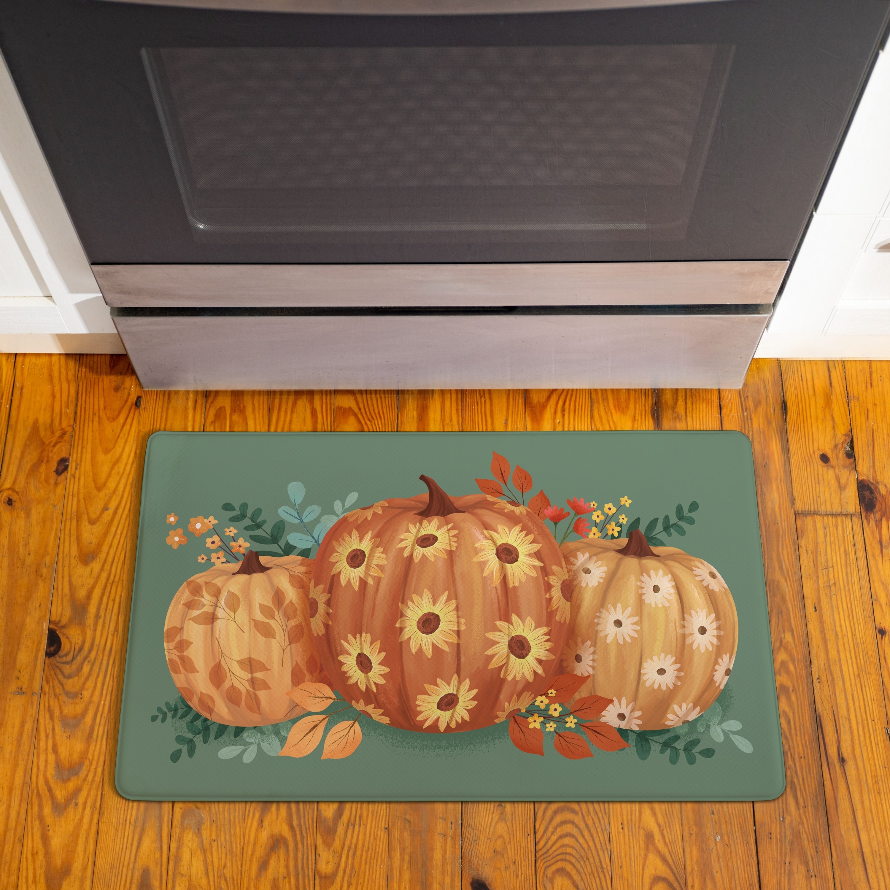 Anti Fatigue Door Mat Pumpkin And Fall Leaves 30 X 18