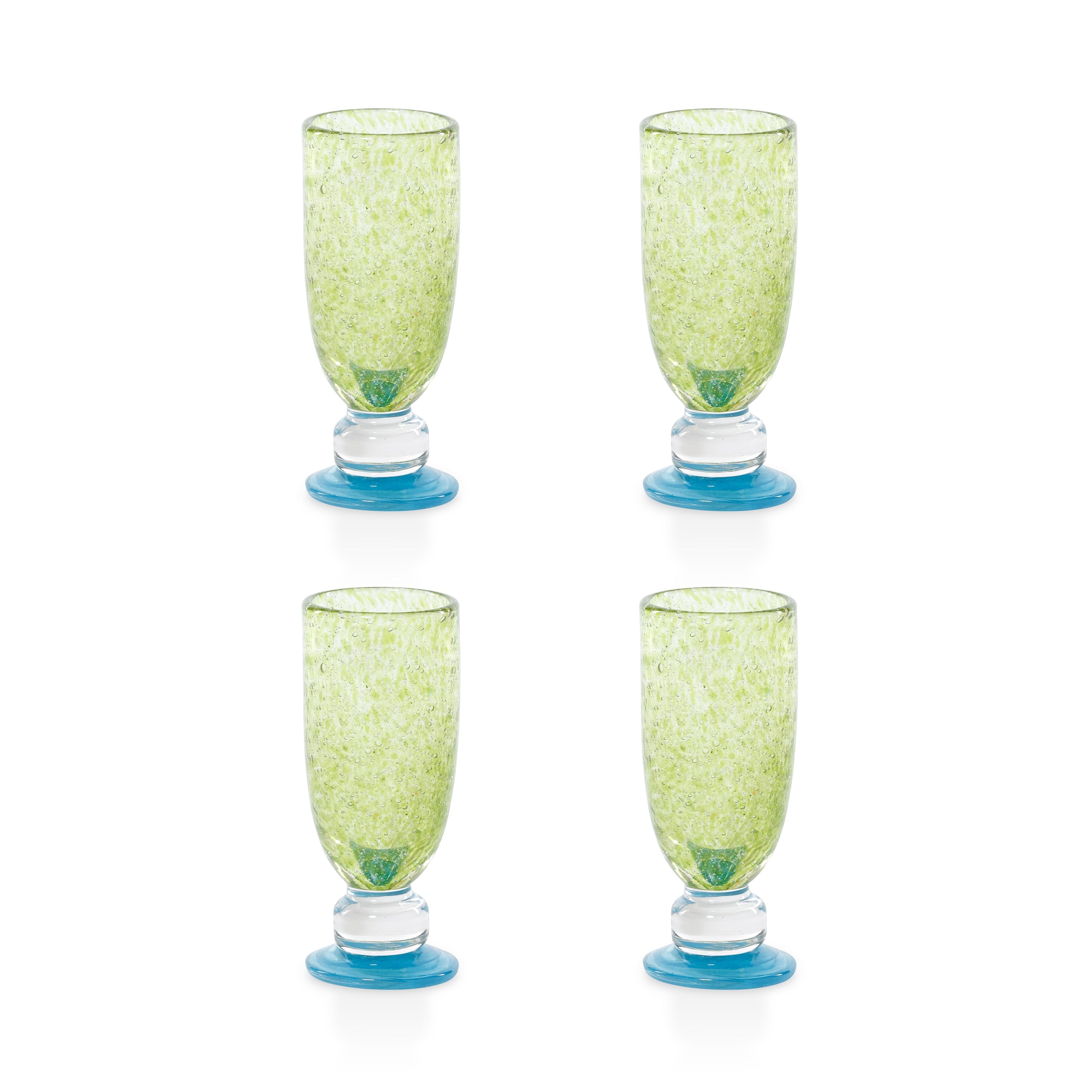 Antibes Bubble Mimosa Bellini Stemware Glasses Set Of 4