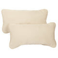 Antique Beige Corded 12 X 24 Inch Indoor Outdoor Lumbar Pillows With Sunbrella Fabric Set Of 2
