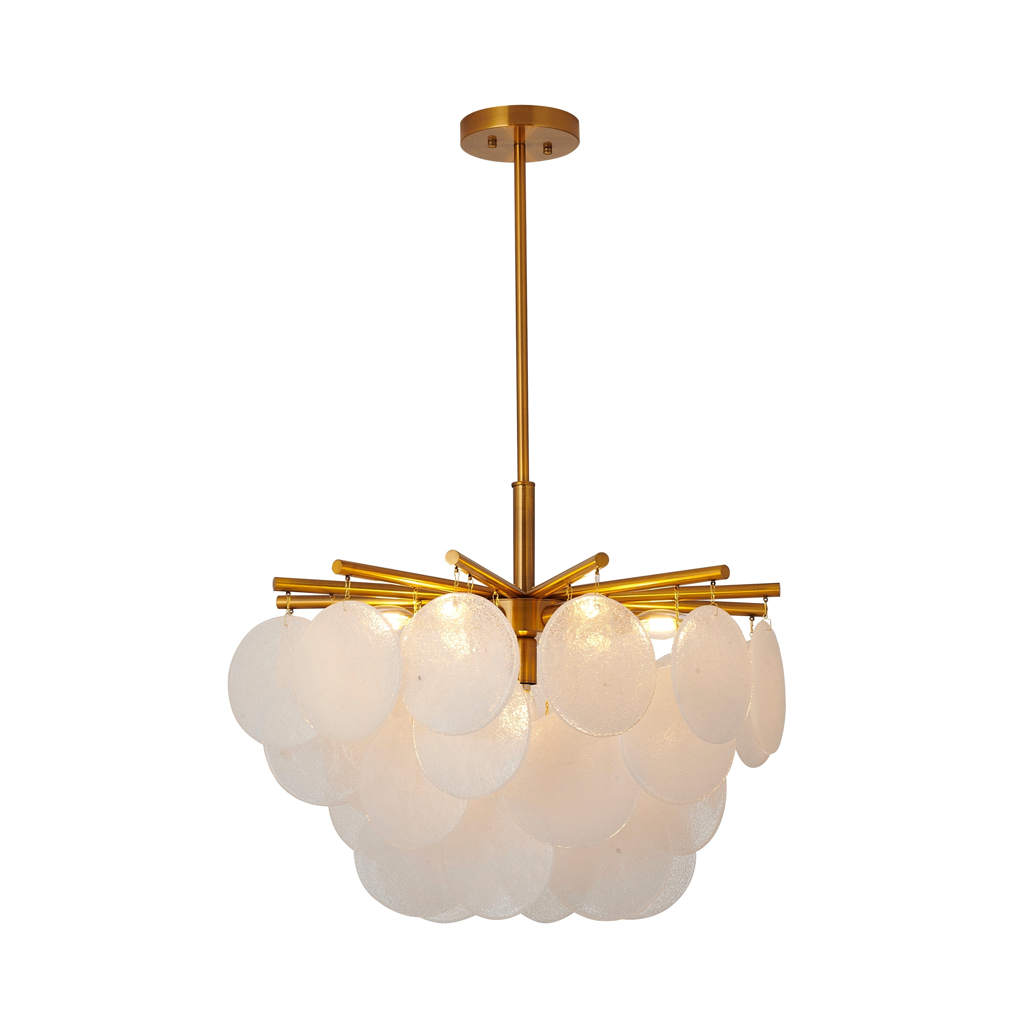 Antique Brass Metal Flush Mount With Frosted Glass Accents