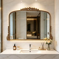 Gold Baroque Arched Wall Mirror Ornate Accent Mirror
