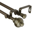 Instyledesign Antique Gold Bottom Adjustable Double Curtain Rod