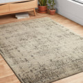 Antique Inspired Vintage Stone Brown Distressed Rug 710 X 106