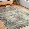 Antique Inspired Vintage Taupe Ivory Distressed Rug 67 X 92