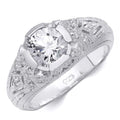 Antique Style Bridal Engagement Ring 2.00 Cart Cz Sterling Silver