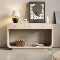 Antique Style Console Table With 3 Drawers And Display Shelf Curved Leg Entryway Accent Table