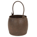 Antique Style Welded Iron Water Pot With Detachable Handle From India 7 X 7 7 X 7 X 7