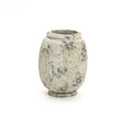 Antique Terracotta Vase 10 Tall Off White Pot With Mossy Green Patina