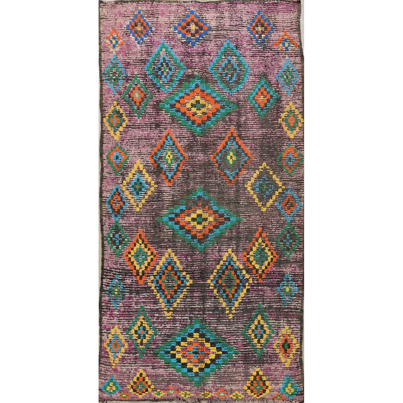 Antique Tribal Moroccan Oriental Wool Area Rug Handmade Foyer Carpet 50 X 91