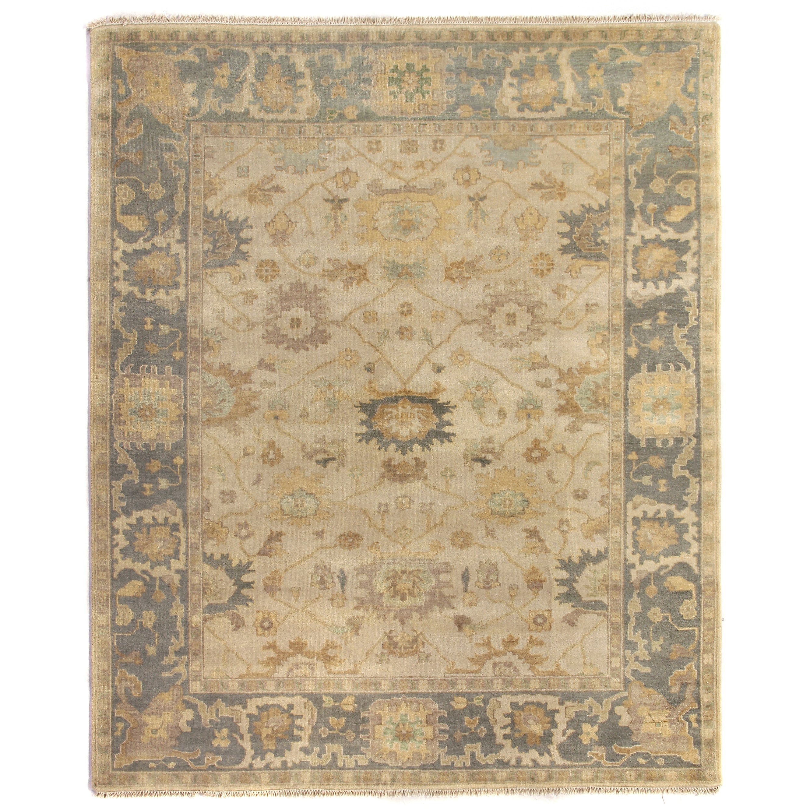 Antique Weave Oushak Hand Knotted New Zealand Wool Beige Gray Area Rug 14 X 18