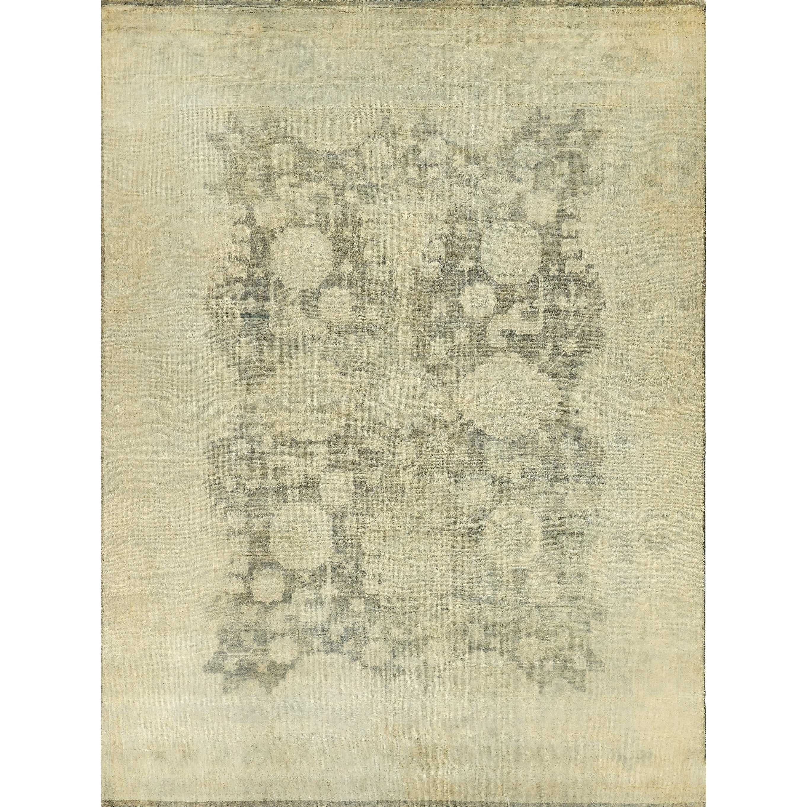 Antique Weave Oushak Hand Knotted New Zealand Wool Blue Gray Area Rug