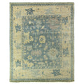 Antique Weave Oushak Hand Knotted New Zealand Wool Blue Ivory Area Rug