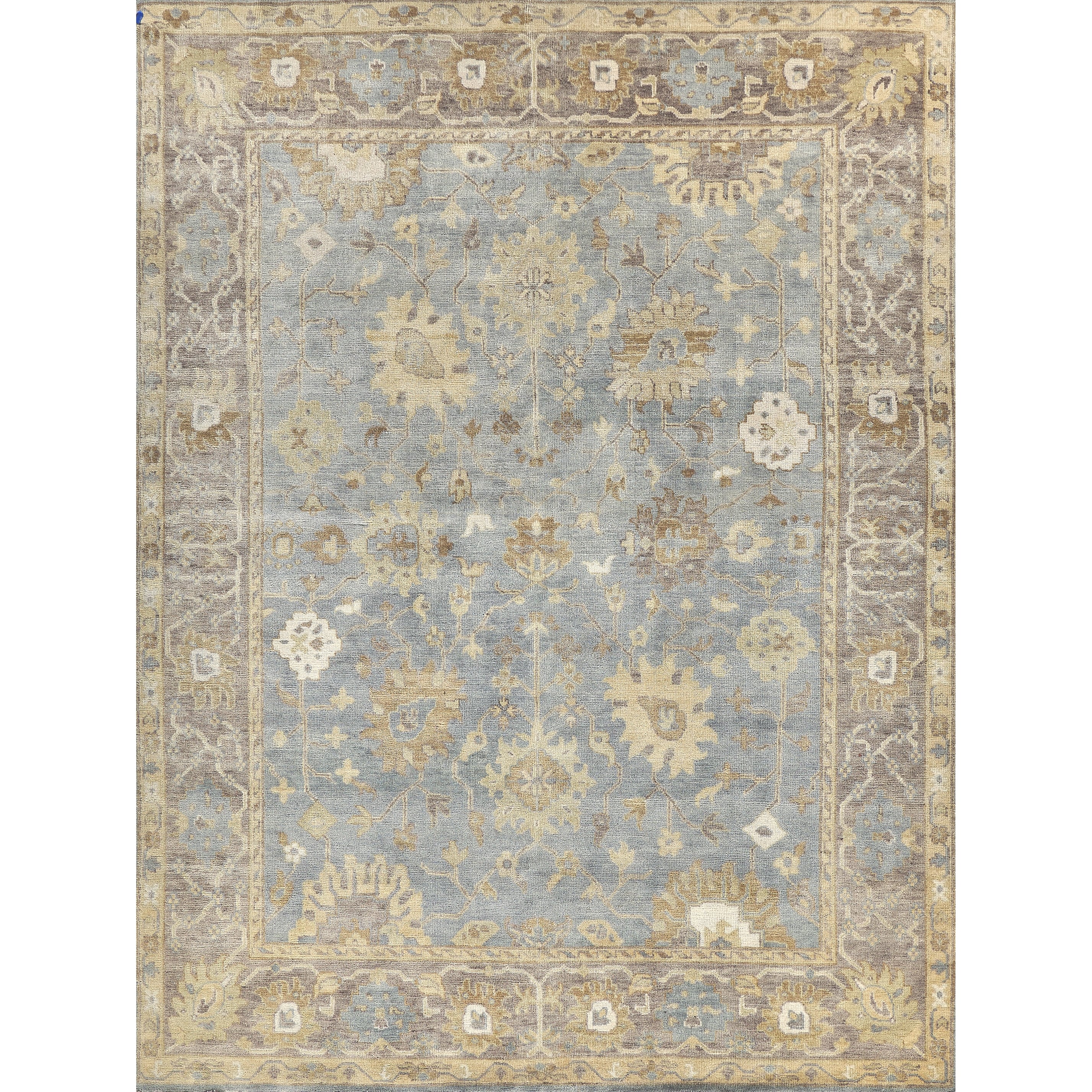 Antique Weave Oushak Hand Knotted New Zealand Wool Gray Brown Area Rug 146 X 18