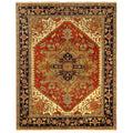 Antique Weave Serapi Hand Knotted New Zealand Wool Rust Navy Area Rug 12 X 18