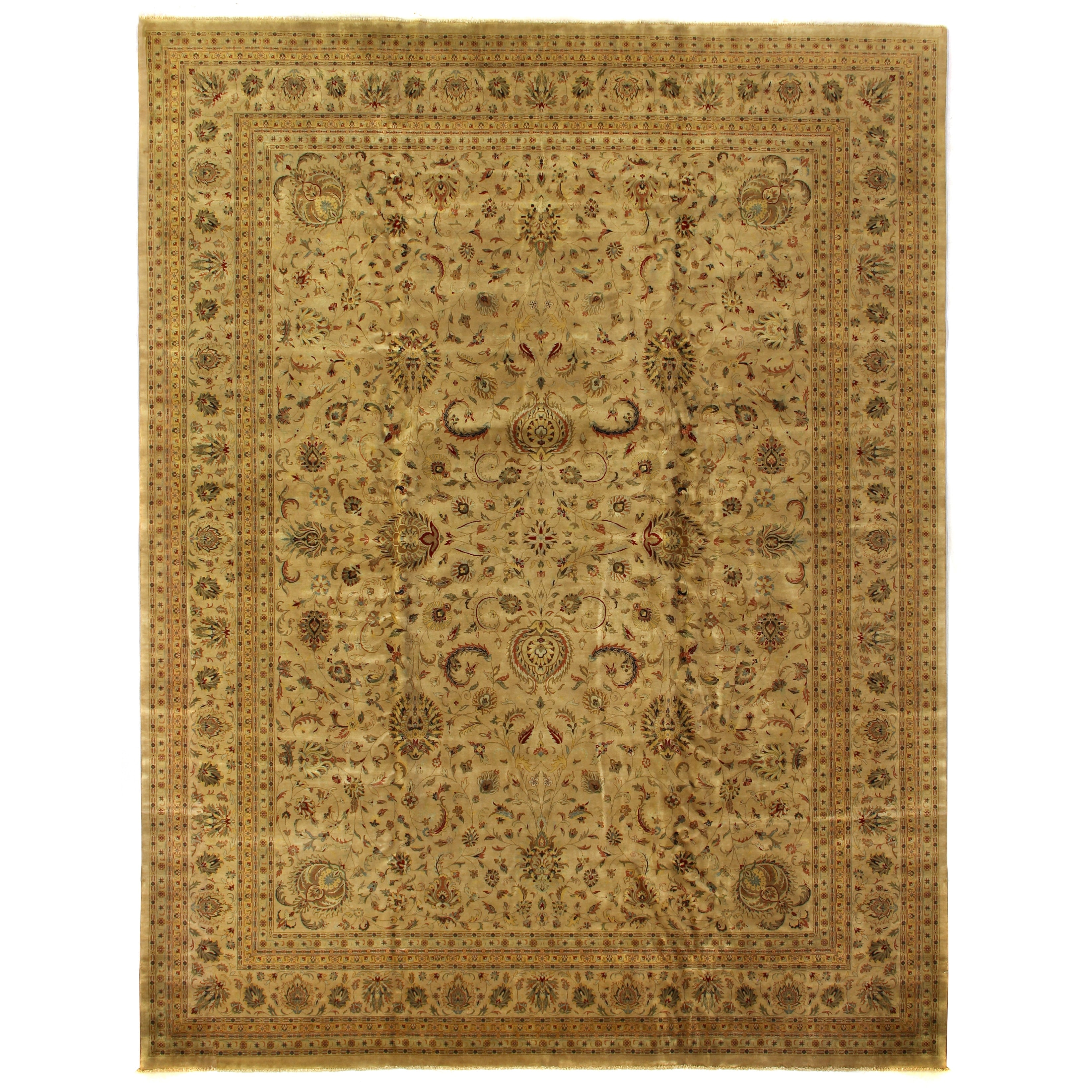 Antique Weave Sultanabad Hand Knotted New Zealand Wool Beige Area Rug