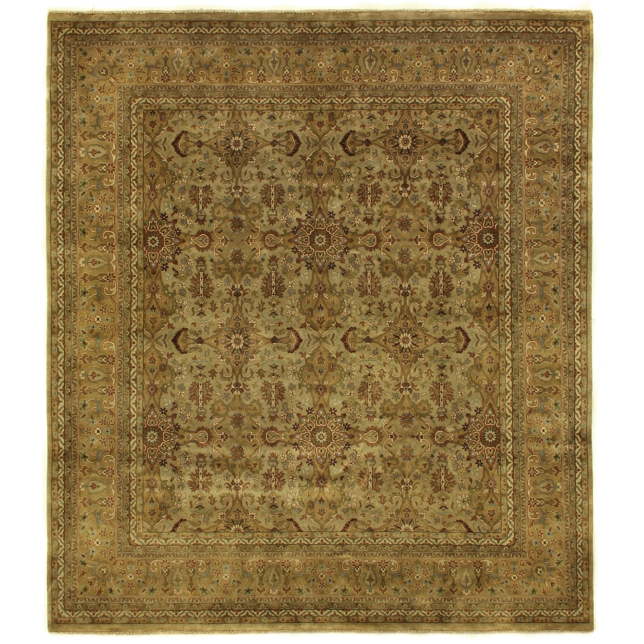 Antique Weave Sultanabad Hand Knotted New Zealand Wool Ivory Gold Area Rug