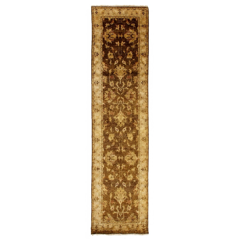 Antique Weave Ziegler Hand Knotted New Zealand Wool Brown Beige Area Rug 26 X 116