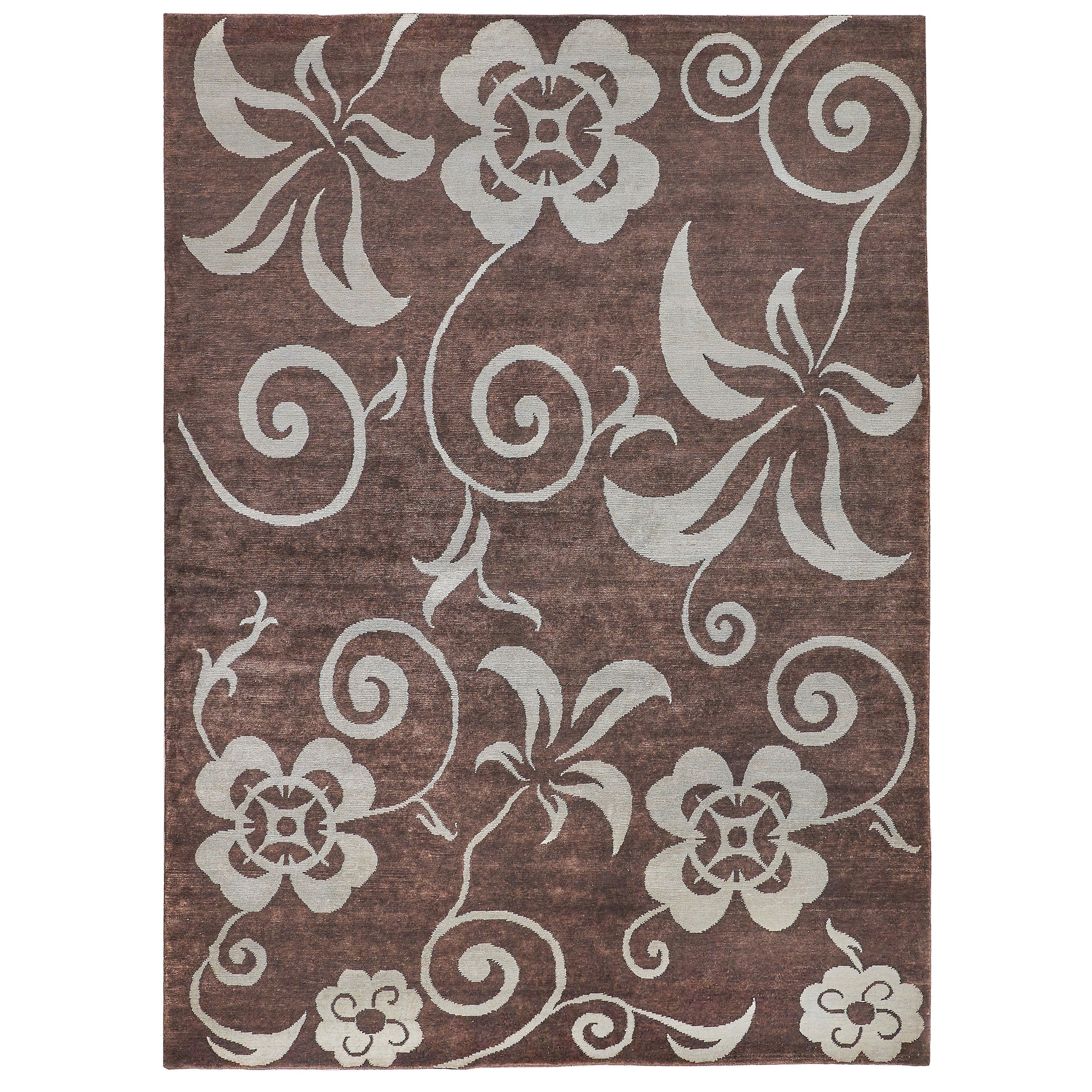 Antique Weave Ziegler Hand Knotted New Zealand Wool Brown Light Blue Area Rug
