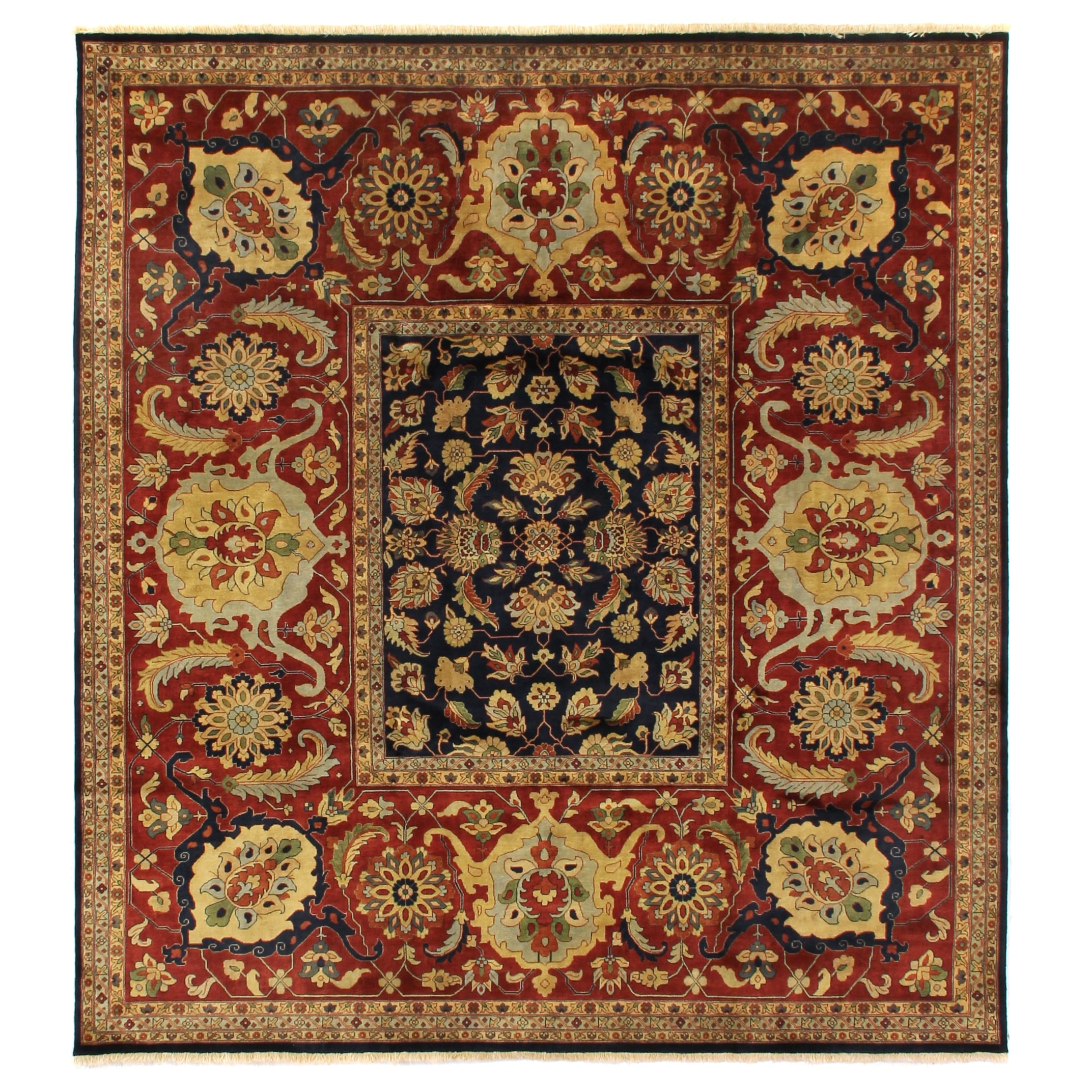 Antique Weave Hand Knotted New Zealand Wool Navy Area Rug