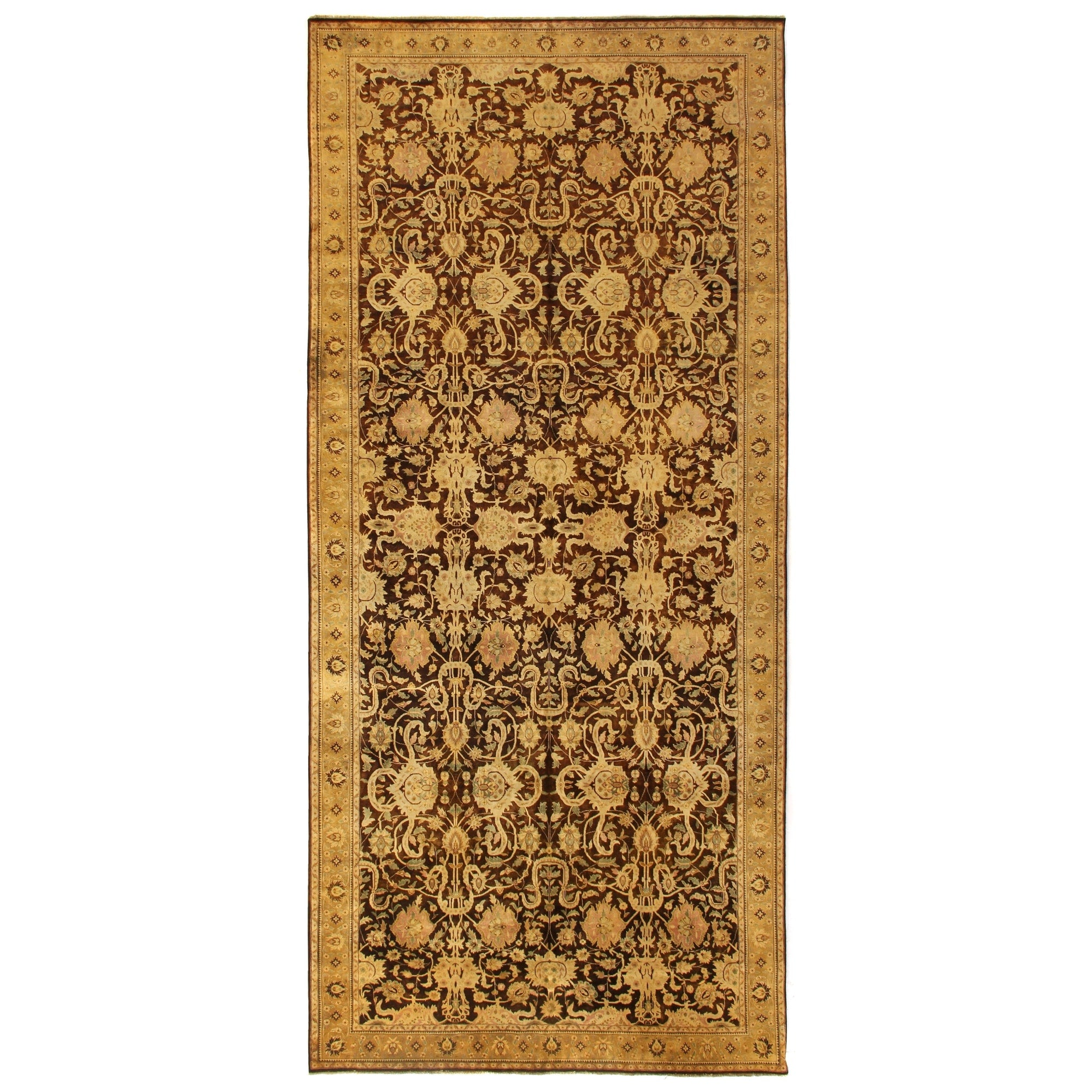 Antique Weave Hand Knotted New Zealand Wool Red Beige Area Rug