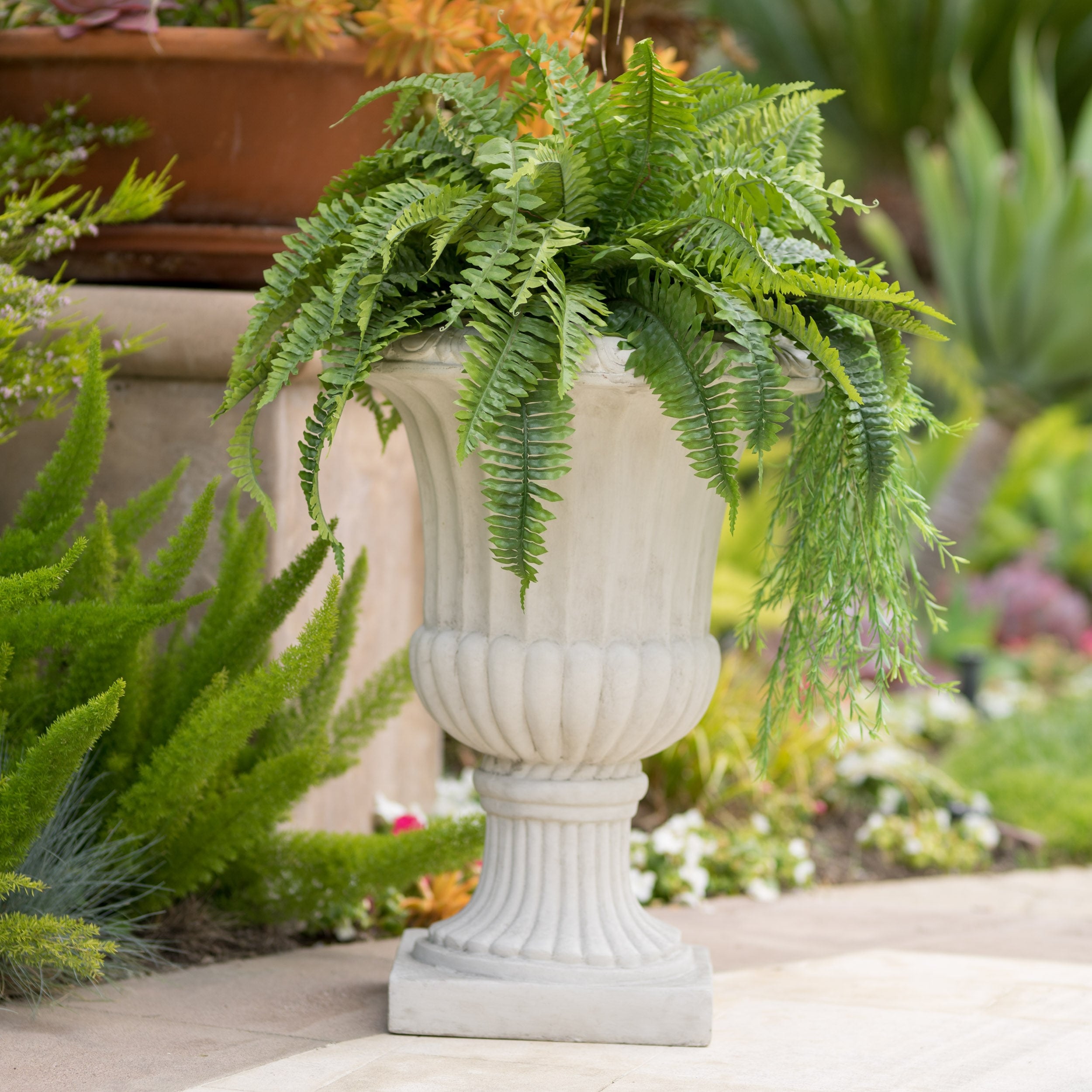 Antique White 26 Inch Italian Urn Planter By Christopher Knight Home