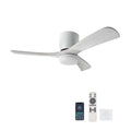 Antique White Flush Mount Ceiling Fan With Remote Control