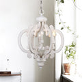Antique Wood Chandelier Lights Fixture 6 Light Pendant Lamp 19.5 X19.5