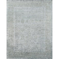 Antiqued Silk Hand Knotted Bamboo Silk Aqua Area Rug