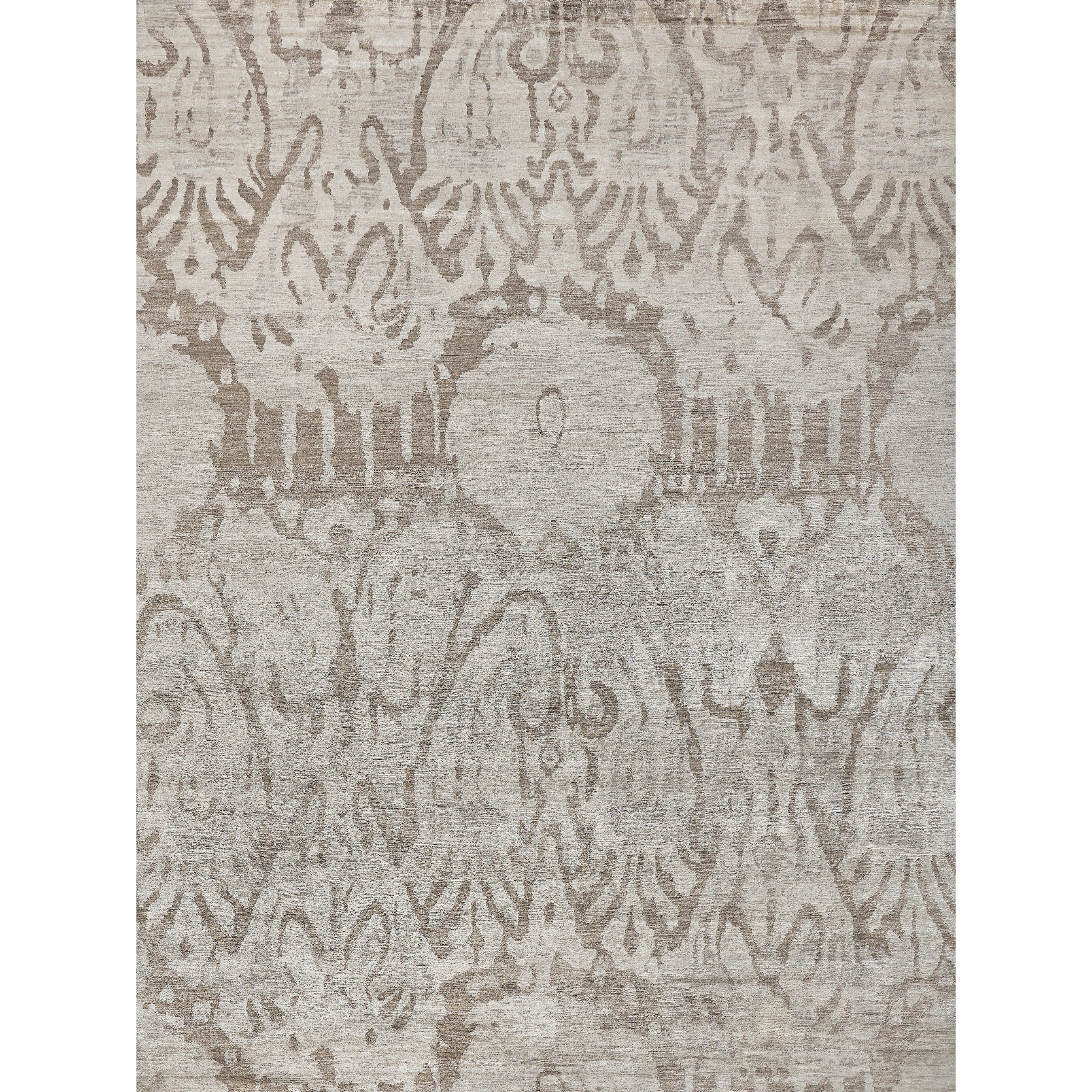Antiqued Silk Hand Knotted Bamboo Silk Beige Area Rug