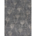 Antiqued Silk Hand Knotted Bamboo Silk Dark Gray Gray Area Rug