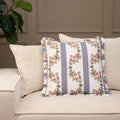 Antoinette Cornflower Striped Lumbar Pillow 12X20 White Blue Pink Green