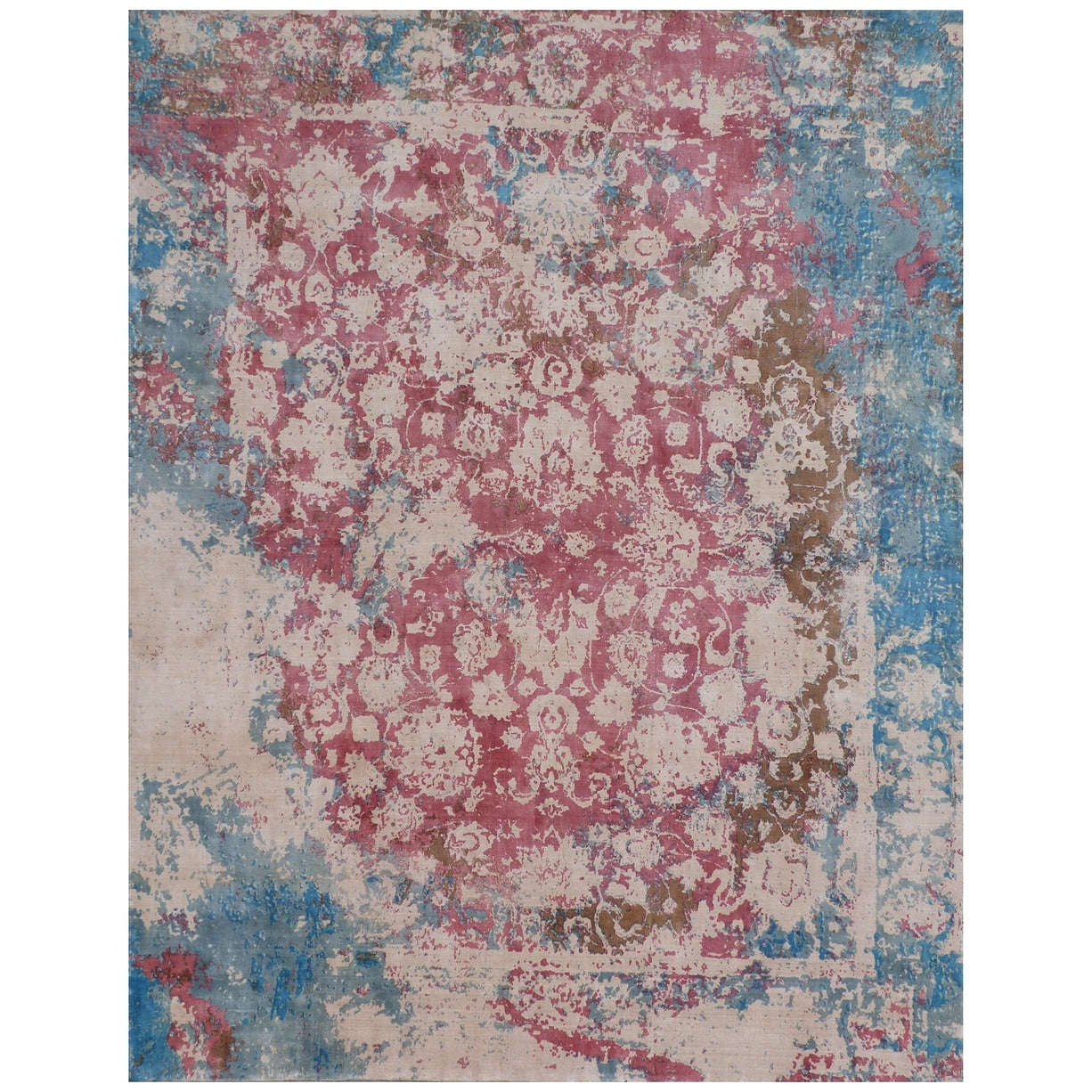 Antolini Handloomed Bamboo Silk Beige Area Rug 8 X 10
