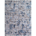 Antolini Handloomed Bamboo Silk Ivory Blue Area Rug 8 X 10