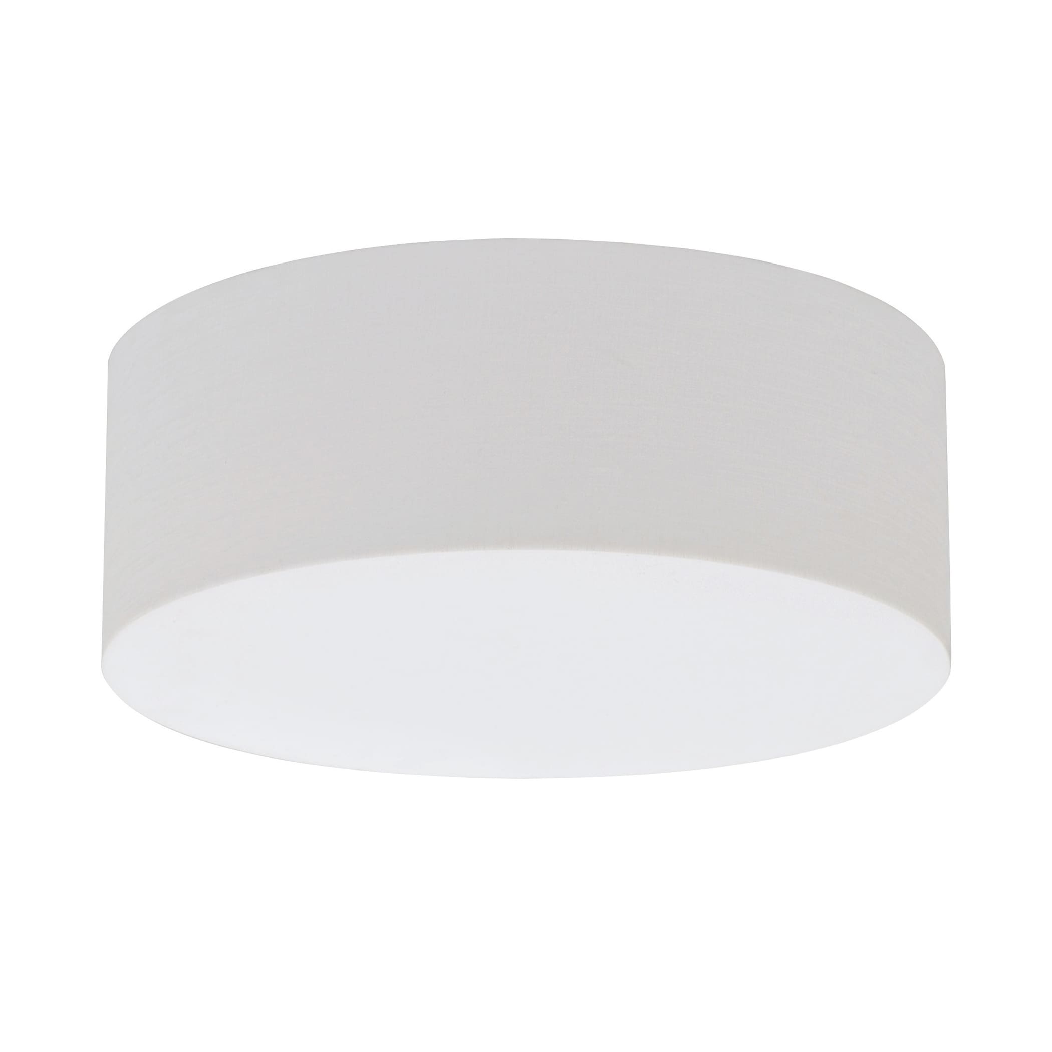 Anton 15 Inch Linen White Led Flush Mount