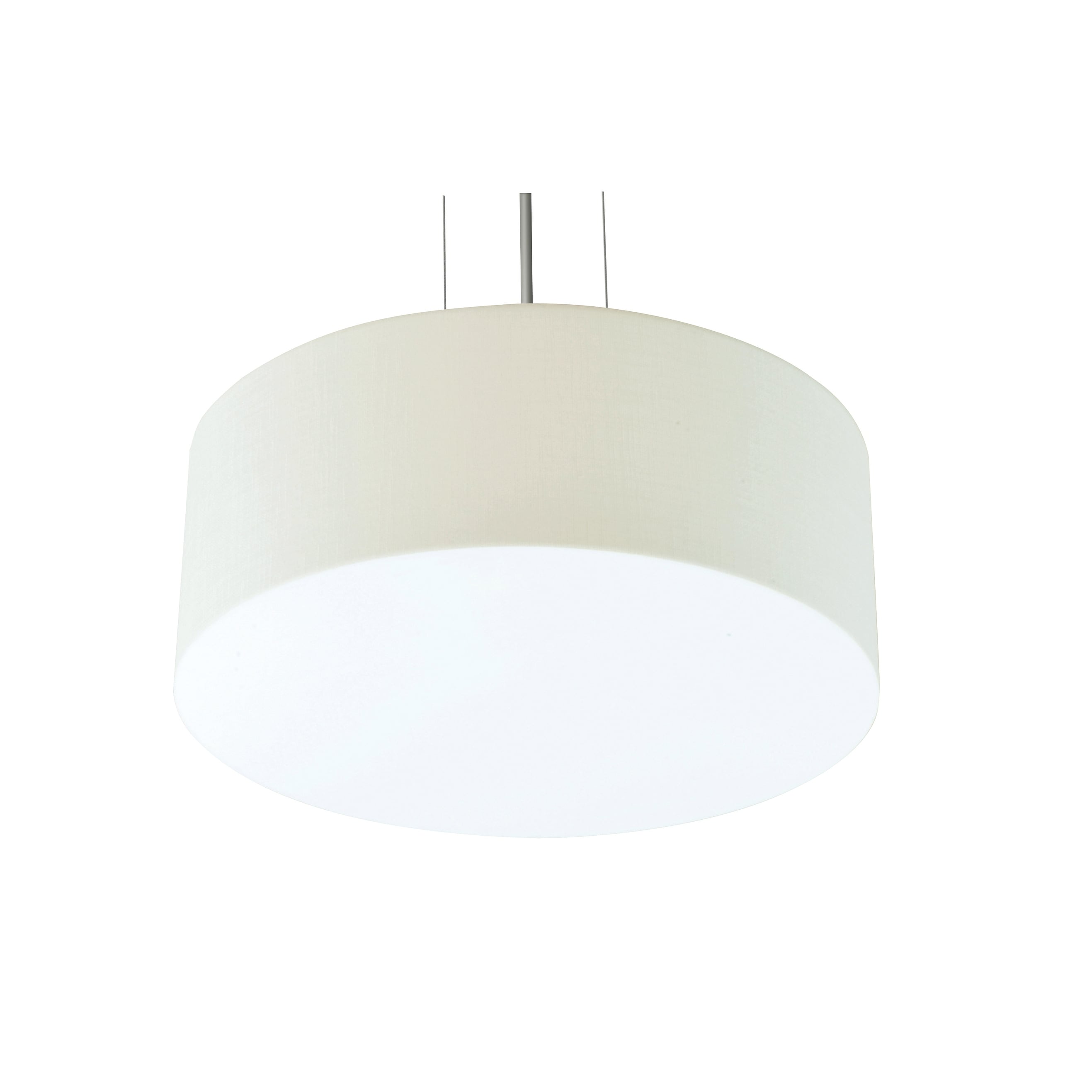 Anton 15 Inch Satin Nickel Led Pendant Linen White Shade