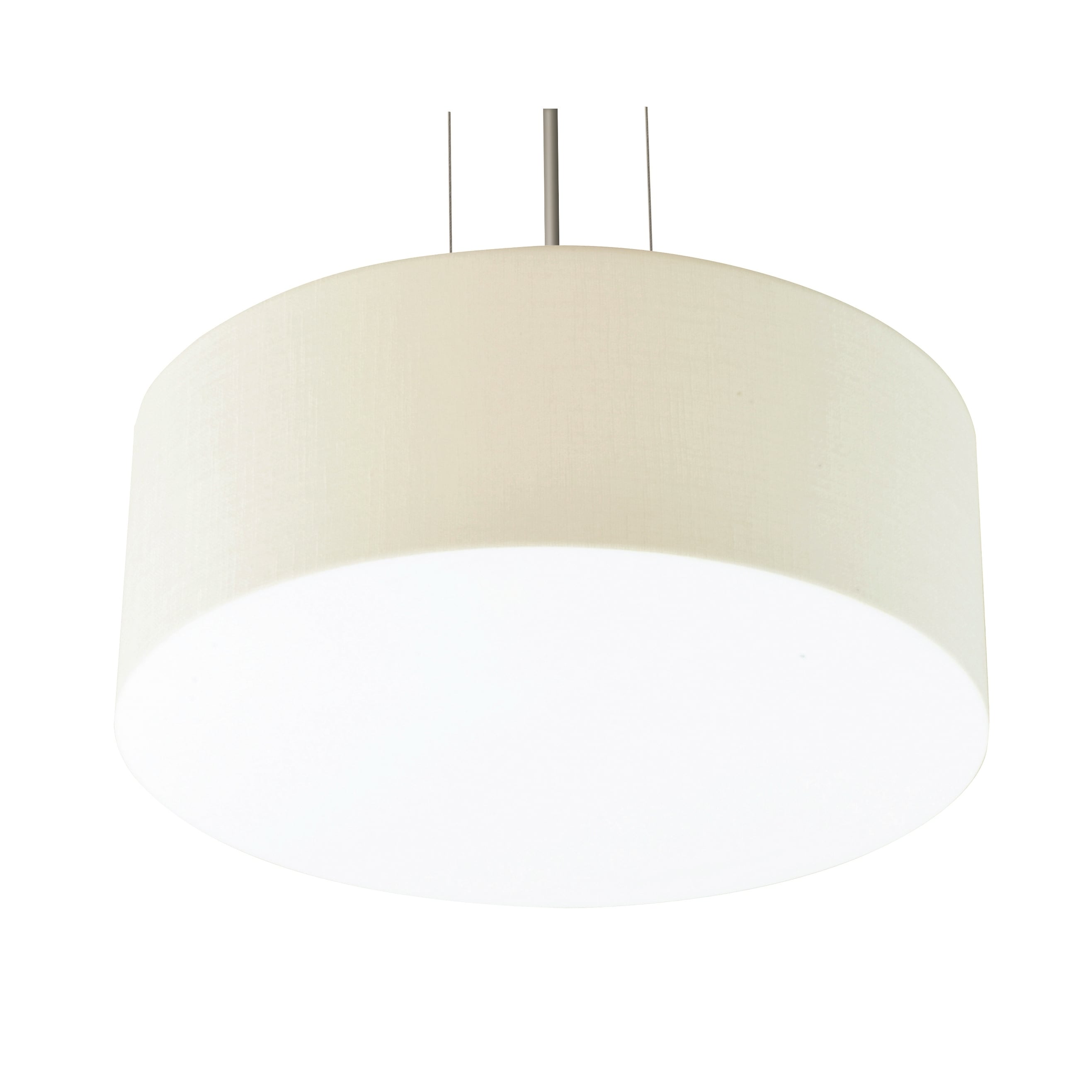 Anton 19 Inch Satin Nickel Led Pendant Linen White Shade