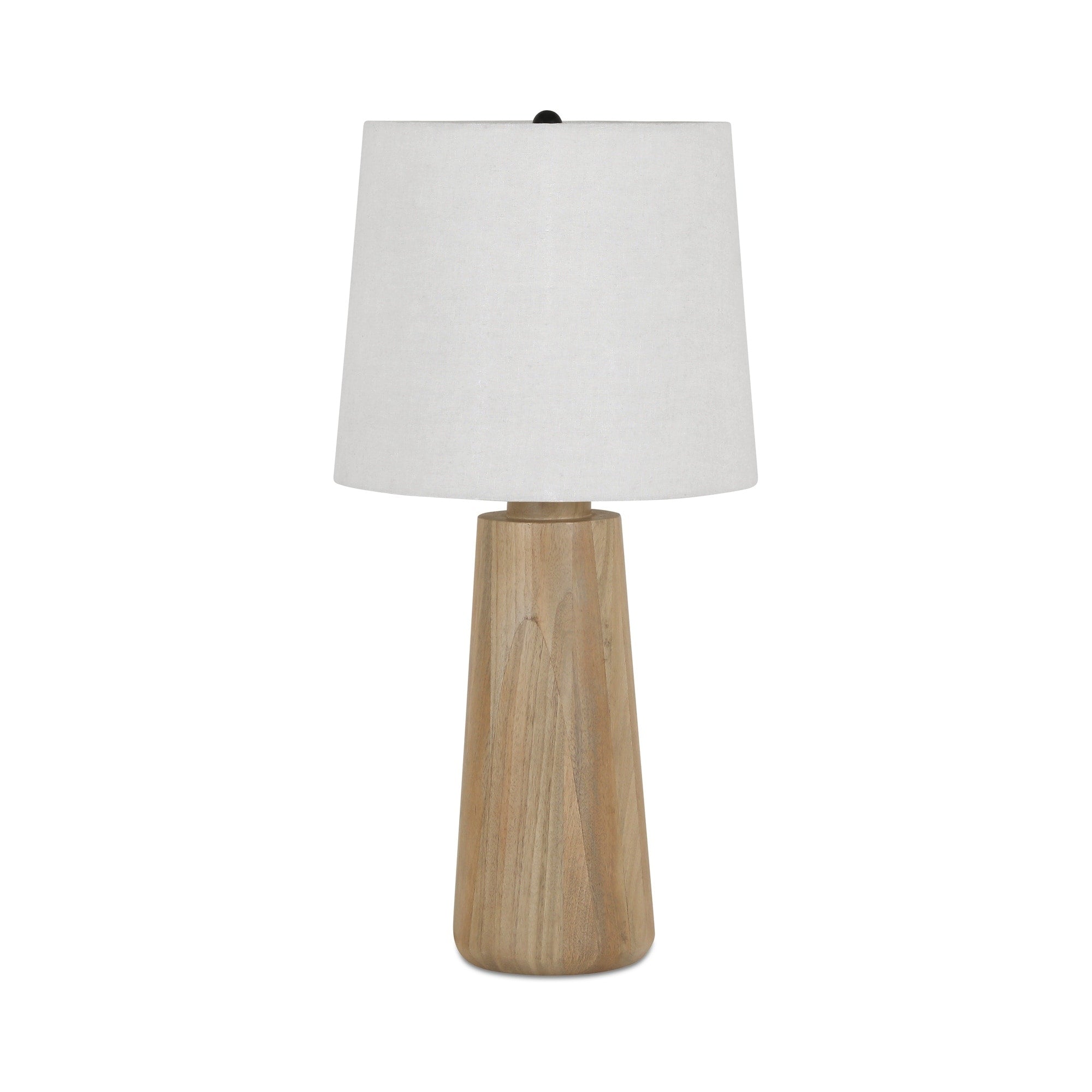 Antonella Table Lamp Solid Mango Wood Base Natural Fabric Shade E26 Bulb Natural