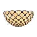 Anzio Tiffany Wall Sconce Antique Black Art Stained Glass Shade With Crystal Beads
