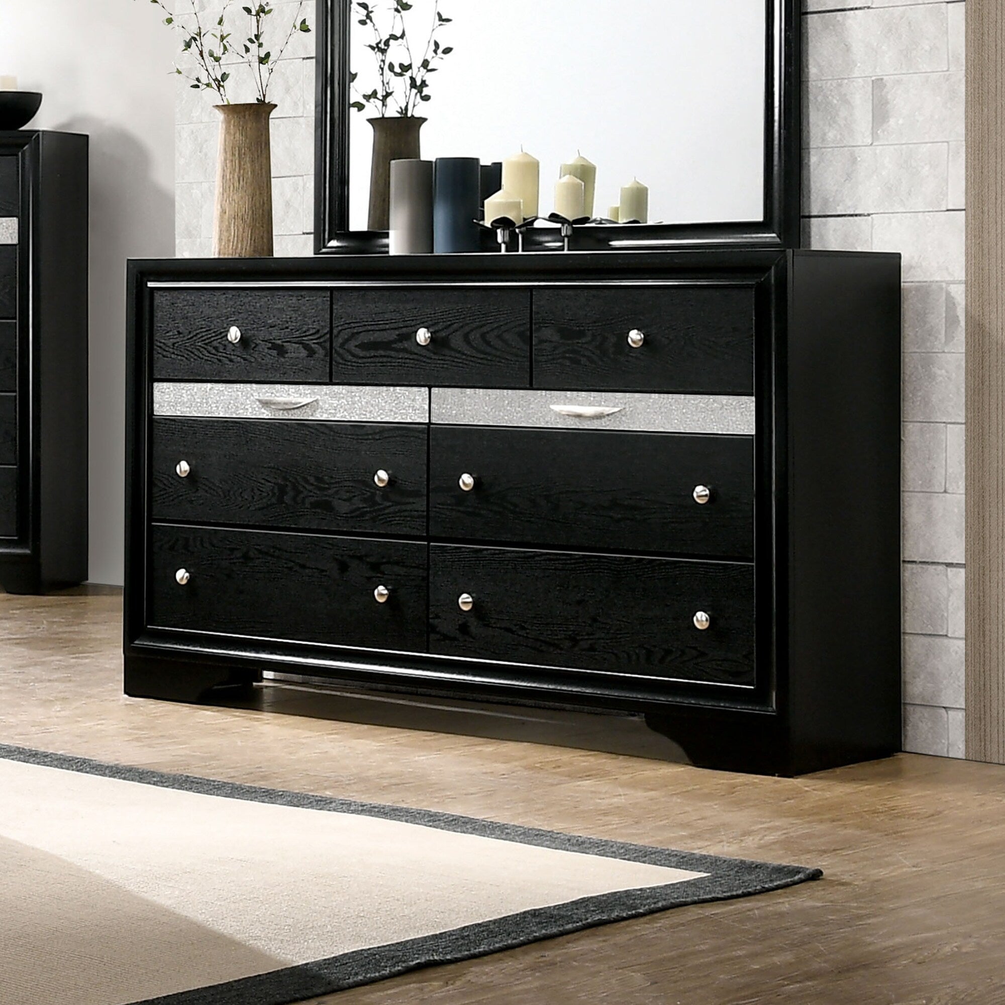 Lewellen Contemporary Black 9 Drawer Dresser By Foa